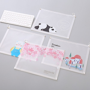 Túi zip A4 đựng file cho học sinh sinh viên nv văn phòng họa tiết dễ thương