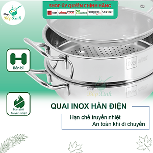 Nồi lẩu xửng hấp FIVESTAR 3 đáy từ nắp kính , tặng 1 vá canh 20cm | 24cm | 26cm | 28cm