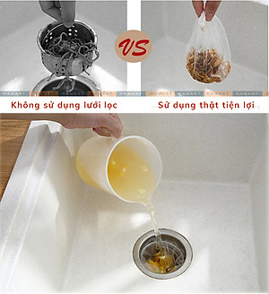 100 Túi Lưới Lọc Rác Bồn Chậu Rửa Chén Bát Có Chun Bo Gom Đựng Rác Tiện Lợi