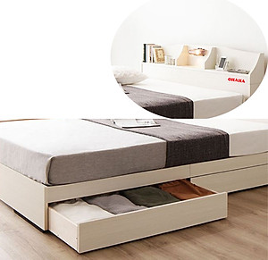 [Kèm Ảnh Thực Tế - Miễn phí vận chuyển & Lắp đặt] Giường ngủ cao cấp MDF lõi xanh chống ẩm OHAHA 002 - White bed