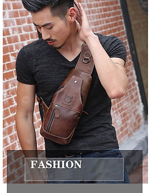 Túi đeo chéo nam DA BÒ THẬT – BEE GEE DCN9094