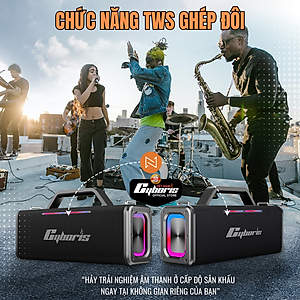 Loa Bluetooth Cyboris Battleship X12 Karaoke (Chiến hạm âm thanh), Công suất 200W, Loa siêu Bass, Chống nước IPX5, Pin cực khủng 18000mAh. Hàng Chính Hãng.