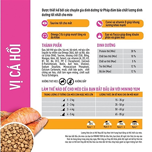 Hạt Thức Ăn Cho Mèo Minino Yum Vị Hải Sản, Cá Hồi Và Mực