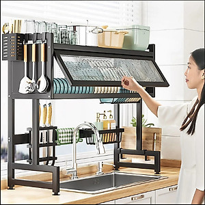 Kệ chén đĩa bát có nắp đậy 2 tầng sạch sẽ chống bụi cho nhà bếp tiện lợi - Hàng cao cấp