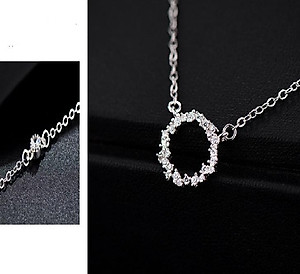 Bộ trang sức nữ 2 món mặt tròn đính đá Huyền thoại biển xanh