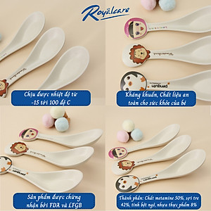 Thìa cán ngắn chất liệu bột tre Bamboo kháng khuẩn D7066 ROYALCARE - ăn dặm an toàn cho cho sức khỏe của bé