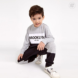 Bộ dài tay bé trai BIGFOX - MISS MEOW size đại, bộ thu đông cho bé phong cách Âu Mỹ phối 3 màu Brooklyn 11 - 38kg