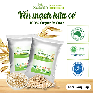 Yến Mạch Hữu Cơ Xuân An [ko đường] Túi 3Kg[cán dẹt](Giảm 20%)