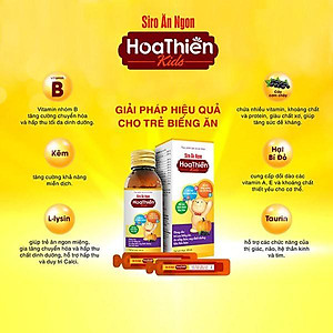 Siro Ăn Ngon Hoa Thiên KID Hộp 20 ống 10ml giúp hổ trợ hệ tiêu hóa cho bé