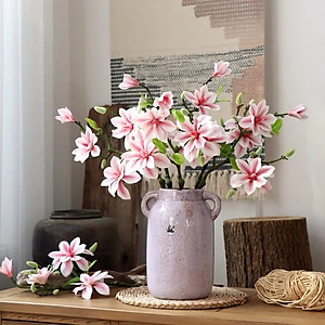 Cành hoa mộc lan cao su 3 bông 1 nụ - Dài 60cm - Cây giả, hoa lụa Decor trang trí nhà cửa.