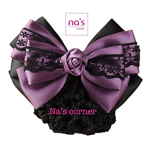 Kẹp lưới bới tóc búi tóc hoạ tiết cao cấp (7)