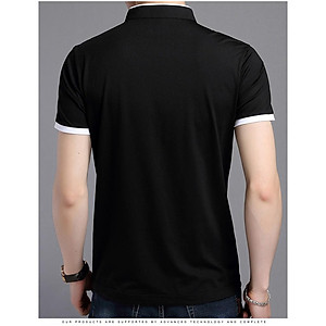 ÁO THUN NAM NGẮN TAY CỔ TRỤ PHONG CÁCH HÀN QUỐC ATN01-ĐEN