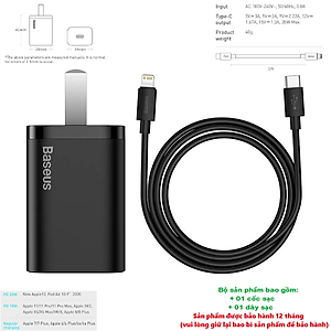 Bộ sạc nhanh 20W USB Type C Baseus Super SI Quick Charger QC3.0 cho iPhone 12 (1C, 20W, Chân dẹt) - Hàng chính hãng