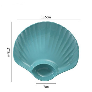 Set 4 Đĩa Nhựa Đựng Thức Ăn, Trái Cây Hình Vỏ Sò Mẫu Mới Nhất- Có Ngăn Để Gia Vị- Hàng Loại 1 Chính Hãng MINIIN