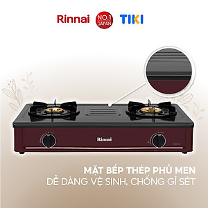 Bếp gas dương Rinnai RV-B274SR(EB) mặt bếp men và kiềng bếp men - Hàng chính hãng.