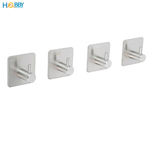Combo 4 móc dán tường inox 304 HOBBY Home Decor TV160-4 có keo dán