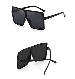 Kính xinh, Kính râm, Kính mát Mắt vuông nhựa đen Bản to oversize