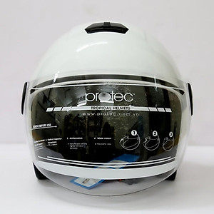 Mũ bảo hiểm 3/4 có kính Protec MO-001, kiểu dáng mới, gọn nhẹ, ôm sát đầu, thời trang
