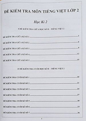 Combo Sách - Đề kiểm tra Tiếng Việt 2 học kì I + II