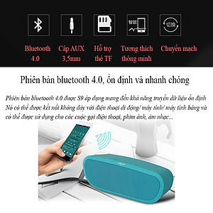 Loa bluetooth Zealot ngoài trời âm thanh siêu trầm S9 hàng chính hãng tương thích điện thoại di động máy tính laptop