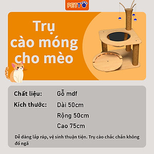 Trụ cào móng cho mèo bằng gỗ kèm lồng kính xinh xắn CT044