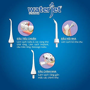 Máy tăm nước cá nhân không dây Waterjet Flosser Cordless Maxi (4 đầu tăm, dùng được cho người niềng răng) - Bảo Hành 12 tháng