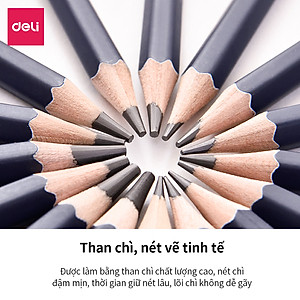 Bút Chì Phác Thảo Cao Cấp Deli Nuevo S999 | Độ Cứng Từ B - 14B, H, 2H, 3H, HB - 12 Chiếc