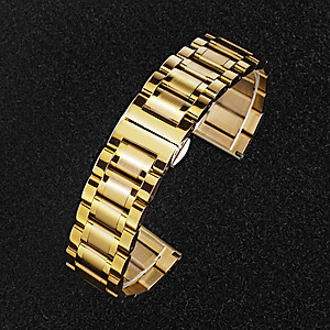 Dây Đeo Đồng Hồ Thép Không Gỉ Đúc Đặc Có Đầu Bo Cong Size 20mm 22mm