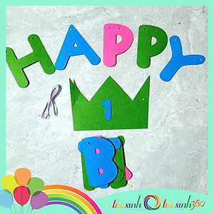 Dây chữ sinh nhật vải nỉ Happy Birthday
