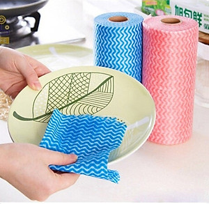 Cuộn Khăn Lau Nhà Bếp Đa Năng 50 Miếng - Vệ Sinh, Lau Chùi Nhà Cửa- Hàng Loại 1 - Chính Hãng