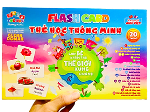 bộ thẻ học thông minh cho bé từ 0 đến 3 tuổi, Bộ Thẻ Học Thông Minh Flashcard Song Ngữ Cho Bé - Hàng Chính Hãng