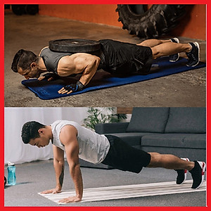 Thảm tập gym, thể hình, thể dục tại nhà, chống trơn trượt, độ bám ma sát cao + túi đựng dễ dàng di chuyển + dây buộc thảm chuyên dụng - giao màu ngẫu nhiên - thảm dày 2 lớp - Chính hãng dododios