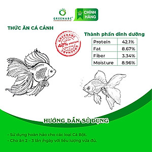 Thức ăn Cá Bột, Cá Thủy Sinh GREENABC - Protein 40 giúp tăng size, tăng màu - Hộp 200g