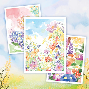 Sách tô nét Khu vườn nhỏ có hoa cỏ bình yên