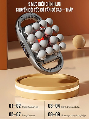 [Tặng củ sạc + cáp sạc] Máy Massage Toàn Thân Cầm Tay 16 Đầu, Máy Mát Xa Đấm Lưng 16 Đầu GDV - Hàng Chính Hãng