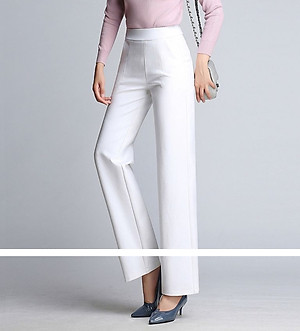 1 Quần tây công sở ống suông rộng, ống đứng, dạng cullotes sang trọng, nữ tính