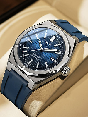 Đồng hồ nam chính hãng I&W CARNIVA 711G-S1 hàng mới,Kính sapphire chống xước ,Chống nước 50m ,Bảo hành chính hãng,Máy cơ (Automatic),dây cao su cao cấp, mặt xanh thiết kế đơn giản dễ đeo