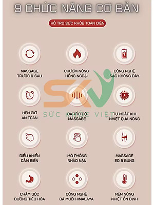 Đai Massage Bụng Hỗ Trợ tan Mỡ Bụng, Xoa Bóp Cùng Lúc Làm Nóng, Mát Xa Cổ Vai Lưng Đùi