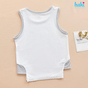 Bộ quần áo sát nách phối màu xẻ sườn vải Modal cao cấp BM012 quần áo hè cho bé; đồ bộ mặc nhà cho bé; set ba lỗ bé trai bá gái sợi sồi siêu mềm mịn HAKI (từ 4kg - 15kg)