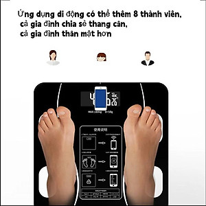 Cân Sức Khoẻ Điện Tử Đo Lượng Mỡ Thừa Cơ Thể Cân Điện Tử Sạc USB Kết Nối Bluetooth Phân Tích Chỉ Số Cơ Thể Hiển Thị Nhiệt Đọ Phòng Cân Sức Khoẻ Gia Đình - Giao Màu Ngẫu Nhiên