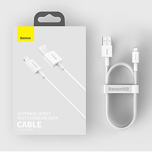 Cáp sạc cho iPhone/ iPad Baseus Superior Series Fast Charging Data Cable USB to iP (2.4A, 480Mbps, Fast charge, ABS/ TPE Cable)- Hàng chính hãng