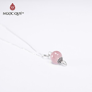 Mặt dây chuyền hạt đá thạch anh hồng 12mm mệnh hỏa, thổ - Ngọc Quý Gemstones
