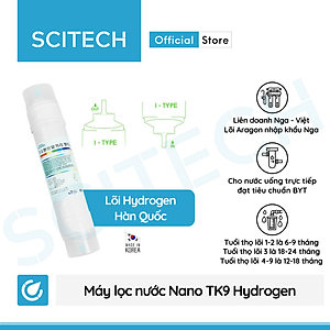 Máy lọc nước Nano TK9 Hydrogen by Scitech (Không dùng điện, không nước thải, tích hợp công nghệ tạo nước ion kiềm) - Hàng chính hãng