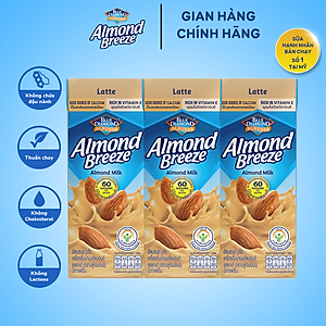 Blue Diamond - Thùng Sữa Hạt Hạnh Nhân ALMOND BREEZE vị Latte 180ml x 24 Hộp