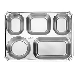 Khay Đựng Cơm Inox Cao Cấp 5 Ngăn Sâu Lòng Hàn Quốc, Khay Đựng Cơm Văn Phòng, Xí Nghiệp Đảm Bảo Vệ Sinh - HÀNG CHÍNH HÃNG MINIIN