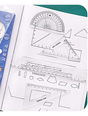 Bộ 4 thước hình học / bộ thước toán học nhựa cho học sinh- sinh viên  