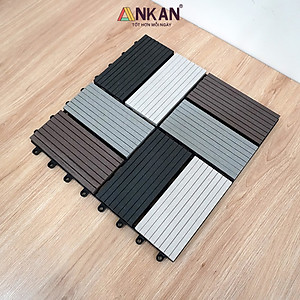 Vỉ Nhựa Lót Sàn Cao Cấp Thương Hiệu ANKAN Bốn Màu Đan Xen, Vỉ Gỗ Nhựa Ngoài Trời, Vỉ Nhựa Lót Sàn Ban Công, Lót Sàn Nhà, Trang Trí Sân Vườn, Lót Sàn Nhà Tắm, Trang Trí Hồ Bơi, Tiệm Spa, (1 vỉ)