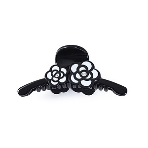 Kẹp tóc sau - kẹp tóc hoa hồng camellia đính đá dạng dài mẫu 2 hoa