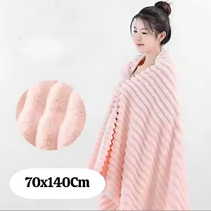 Khăn Tắm Sóng Nước Siêu Thấm Hút – Khăn Mặt Sợi Cuộn To, Kích Thước 70x140cm, Chất Liệu Cao Cấp, Dày Dặn, Không Rụng Lông - HÀNG CHÍNH HÃNG MINIIN