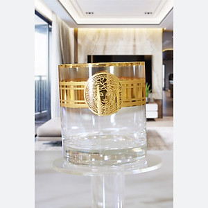 Bộ cốc pha lê Tiệp cao cấp BOHEMIA 1338 MV, hoa văn Versace - Hàng chính hãng